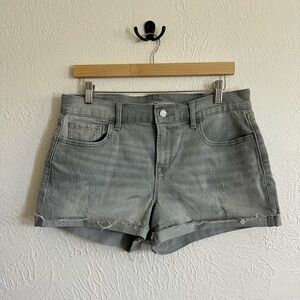3/$12 Gray Wash Distressed Denim Boyfriend Jean Shorts Size 10 Old Navy